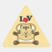 Breading Cat Yellow Triangle Sticker