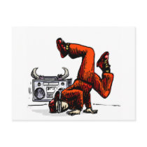 Breakdancer and Box Hip Hop Postcard