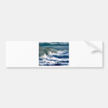 Breakers on the Rocks Seascape Ocean Waves Art Bumper Sticker