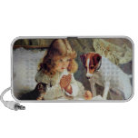 Breakfast in Bed: Girl, Terrier and Kitty Cat Mp3 Speaker