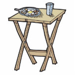 breakfast on a snack tray table photo cut out