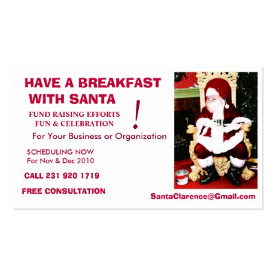 Breakfast With Santa Business Card by moccasinman