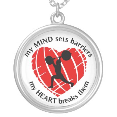 Breaking Barriers Weightlifting Necklace by Baysideimages