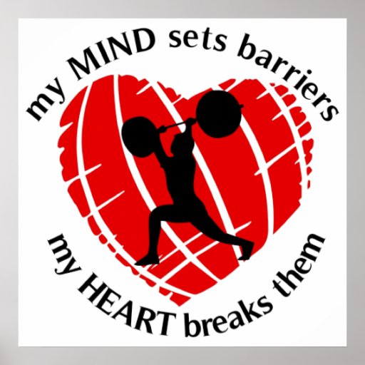 Breaking Barriers Weightlifting Poster
