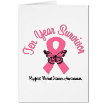Breast Cancer 10 Year Survivor Card