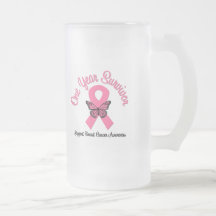 Breast Cancer 1 Year Survivor Coffee Mugs