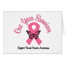 Breast Cancer 1 Year Survivor Greeting Card