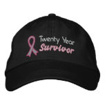 Breast Cancer 20 Year Survivor embroidered hats