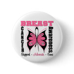 Breast Cancer Awareness Butterfly buttons