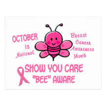 Breast Cancer Awareness Month Bee 1.1 Postcard