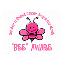 Breast Cancer Awareness Month Bee 1.2 Post Card