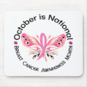 Breast Cancer Awareness Month Butterfly 3.3 mousepads