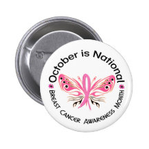 Breast Cancer Awareness Month Butterfly 3.3 Pin