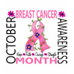 Breast Cancer Awareness Month Flower Ribbon 1 t-shirts
