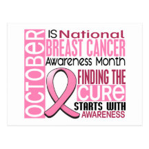 Breast Cancer Awareness Month Ribbon I2 1.5 Postcards