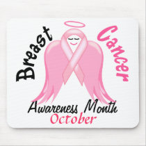 Breast Cancer Awareness - Pink Ribbon Angel Mouse Mats