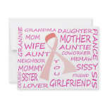 BREAST CANCER AWARENESS PINK RIBBON DESIGN invitations