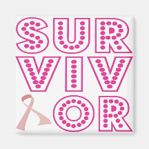 BREAST CANCER AWARENESS PINK RIBBON DESIGN FRIDGE MAGNET