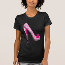 Breast Cancer Awareness Pink Ribbon Heel Shirt