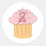 Breast Cancer Awareness pink ribbon Round Stickers