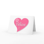 Breast Cancer Believe Pink Heart cards
