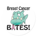 Breast Cancer BITES Round Stickers
