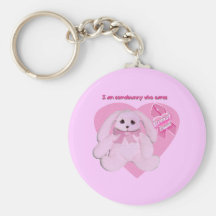 breast cancer bunnies key chain