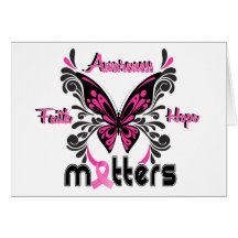Breast Cancer Butterfly 7 Greeting Card