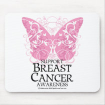 Breast Cancer Butterfly Mouse Pads