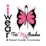 Breast Cancer Butterfly Ribbon For My Grandma t-shirts