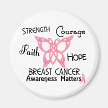 Breast Cancer Celtic Butterfly 3 Fridge Magnet