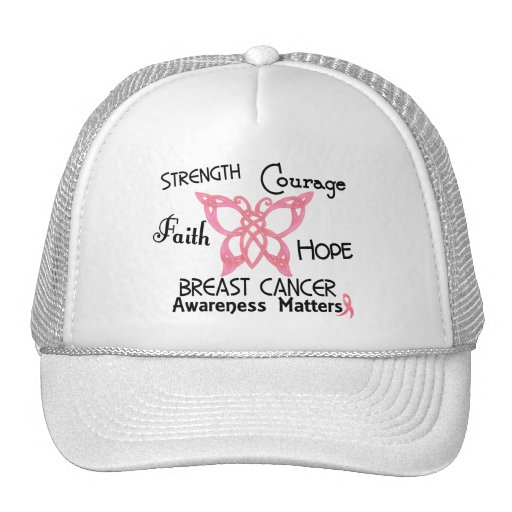 Breast Cancer Celtic Butterfly 3 Mesh Hats