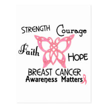 Breast Cancer Celtic Butterfly 3 Postcards