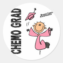 Breast Cancer CHEMO GRAD 1 Round Stickers