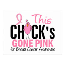 BREAST CANCER Chick Gone Pink Postcards