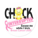 Breast Cancer Chick Interrupted 2 stickers