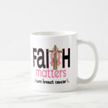 Breast Cancer Faith Matters Cross 1 Mugs