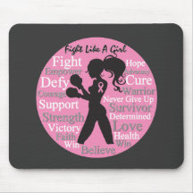 Breast Cancer Fight Like A Girl Collage Mousepads