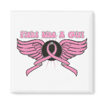Breast Cancer Fight Like A Girl Wings Fridge Magnets