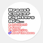 Breast Cancer Fighter Quiz Round Stickers