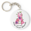 BREAST CANCER Flower Ribbon 1 keychains