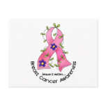 BREAST CANCER Flower Ribbon 1 postcards