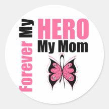 Breast Cancer Forever My Hero My Mum Sticker