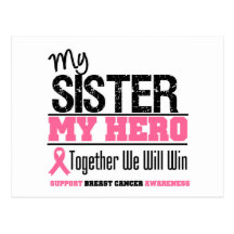 Breast Cancer Hero Sister Post Card