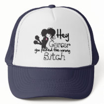 Breast Cancer Hey You Picked The Wrong Bitch Mesh Hats