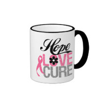 Breast Cancer HOPE LOVE CURE Gifts Mug