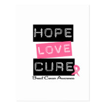Breast Cancer Hope Love Cure Post Card