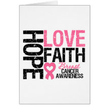 Breast Cancer Hope Love Faith Greeting Cards