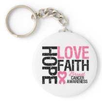 Breast Cancer Hope Love Faith Key Chain
