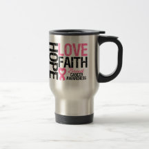 Breast Cancer Hope Love Faith Mugs